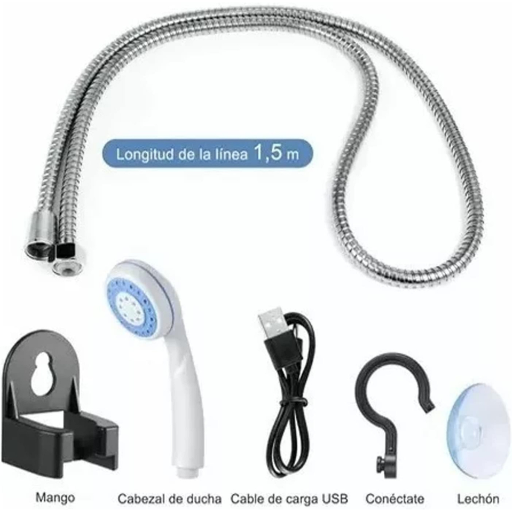 Ducha Portátil Recargable USB Con Bomba