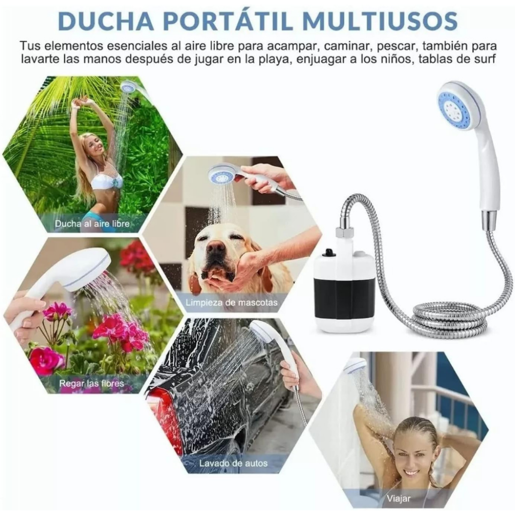 Ducha Portátil Recargable USB Con Bomba