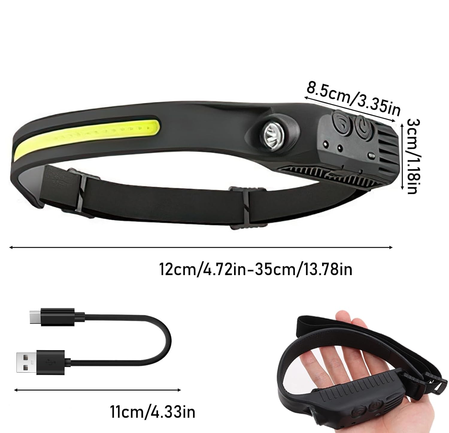 Linterna Frontal Con Sensor Movimiento