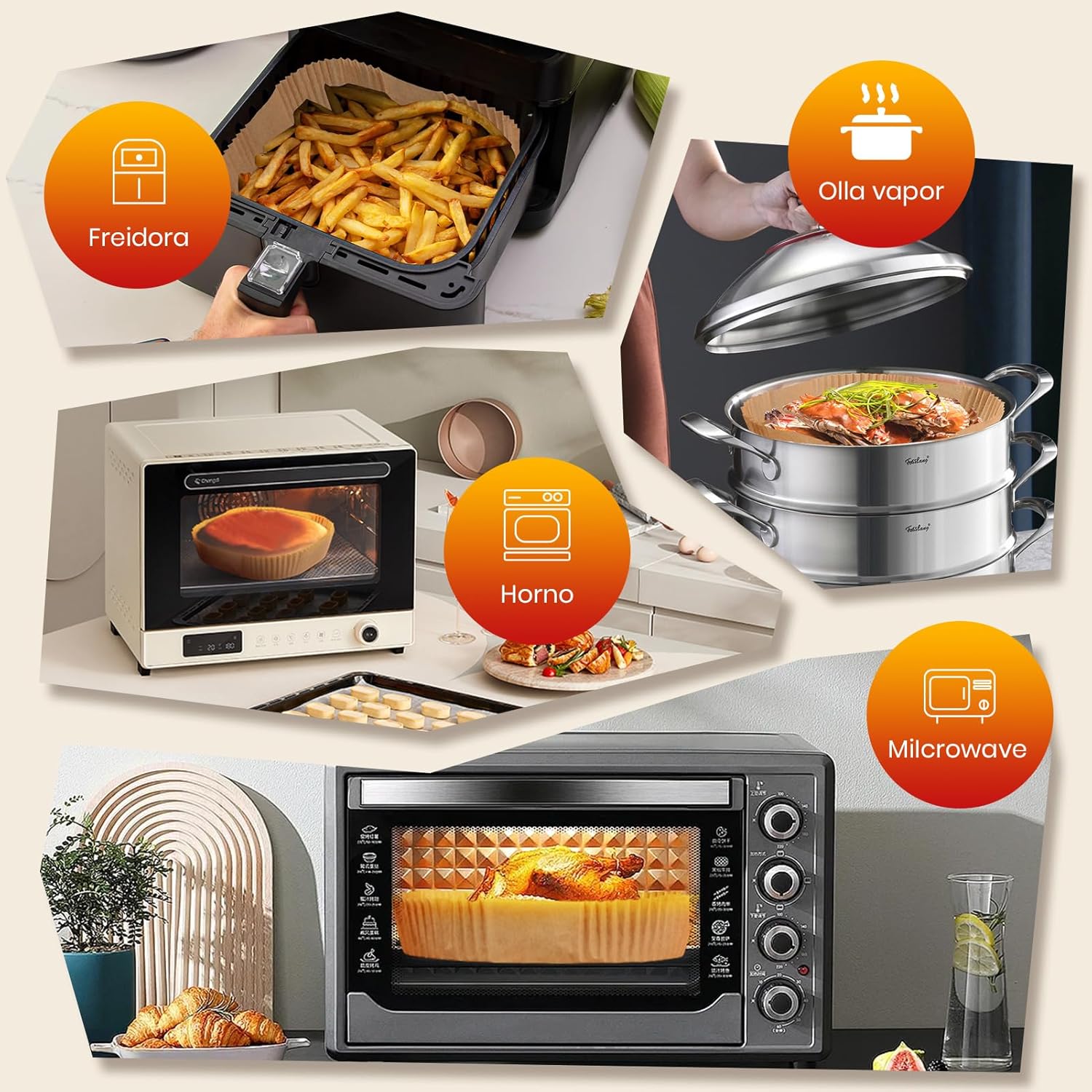 Molde En Papel Pergamino Para Air Fryer (100 Uds)